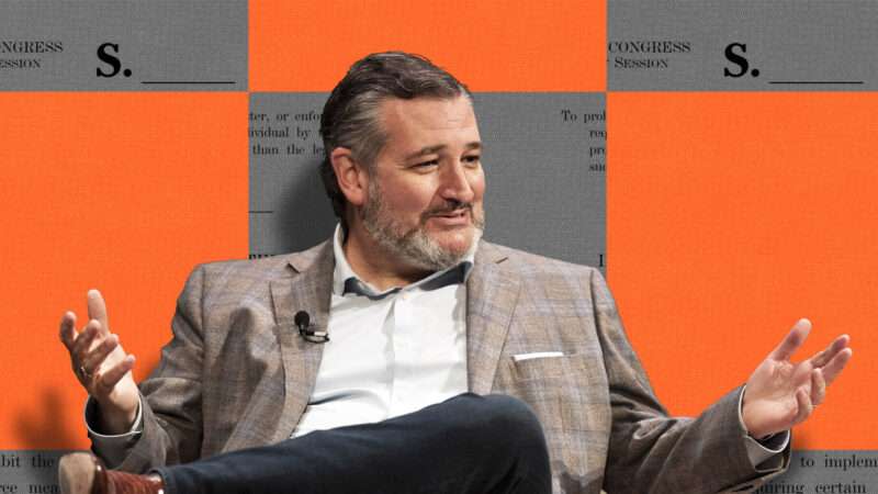 Ted Cruz with orange checked background