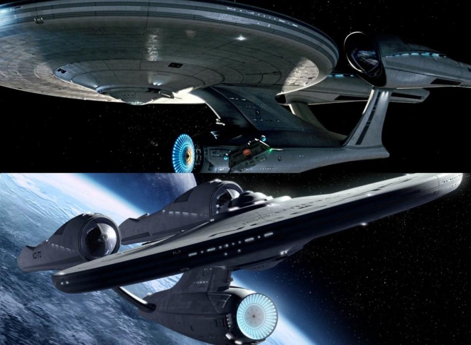 The Enterprise from the Kelvin timeline, seen the J.J. Abrams reboot films.