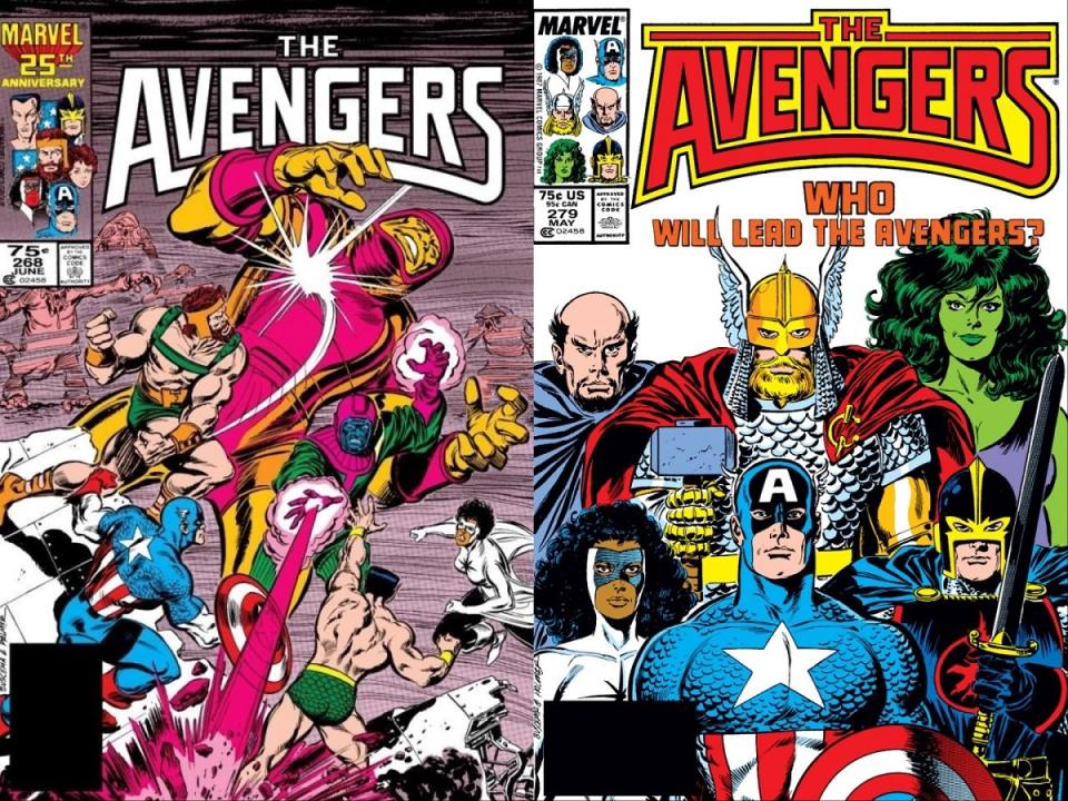 The line-up of Roger Stern's mid-'80s Avengers team.