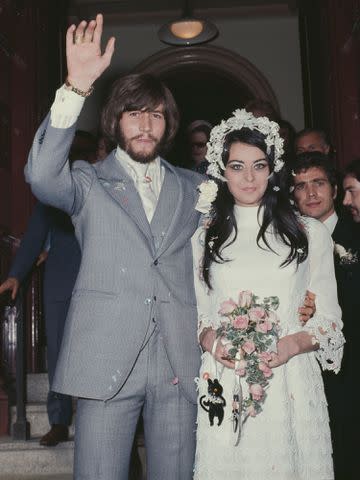 <p>Keystone/Hulton Archive/Getty</p> Barry Gibb marries Linda Gray on September 1, 1970