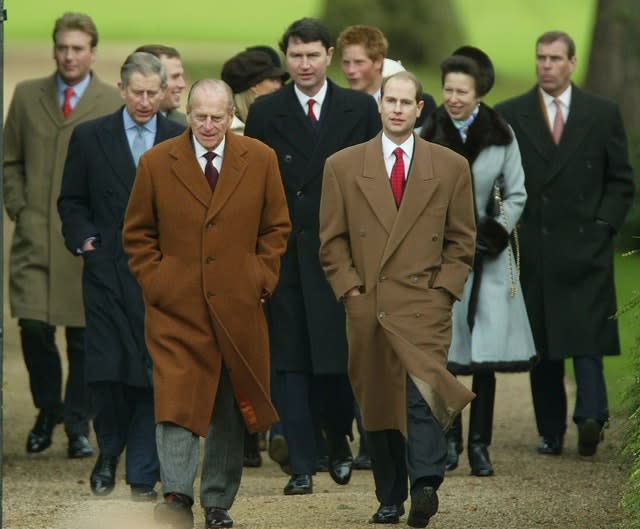 The royal family attending church on Christmas Day