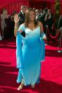 <p>This pretty aqua ombre number was a head-turner on the red carpet this year. (And, yet again, it wouldn't be the early 2000s without all the matching shawls.) </p>