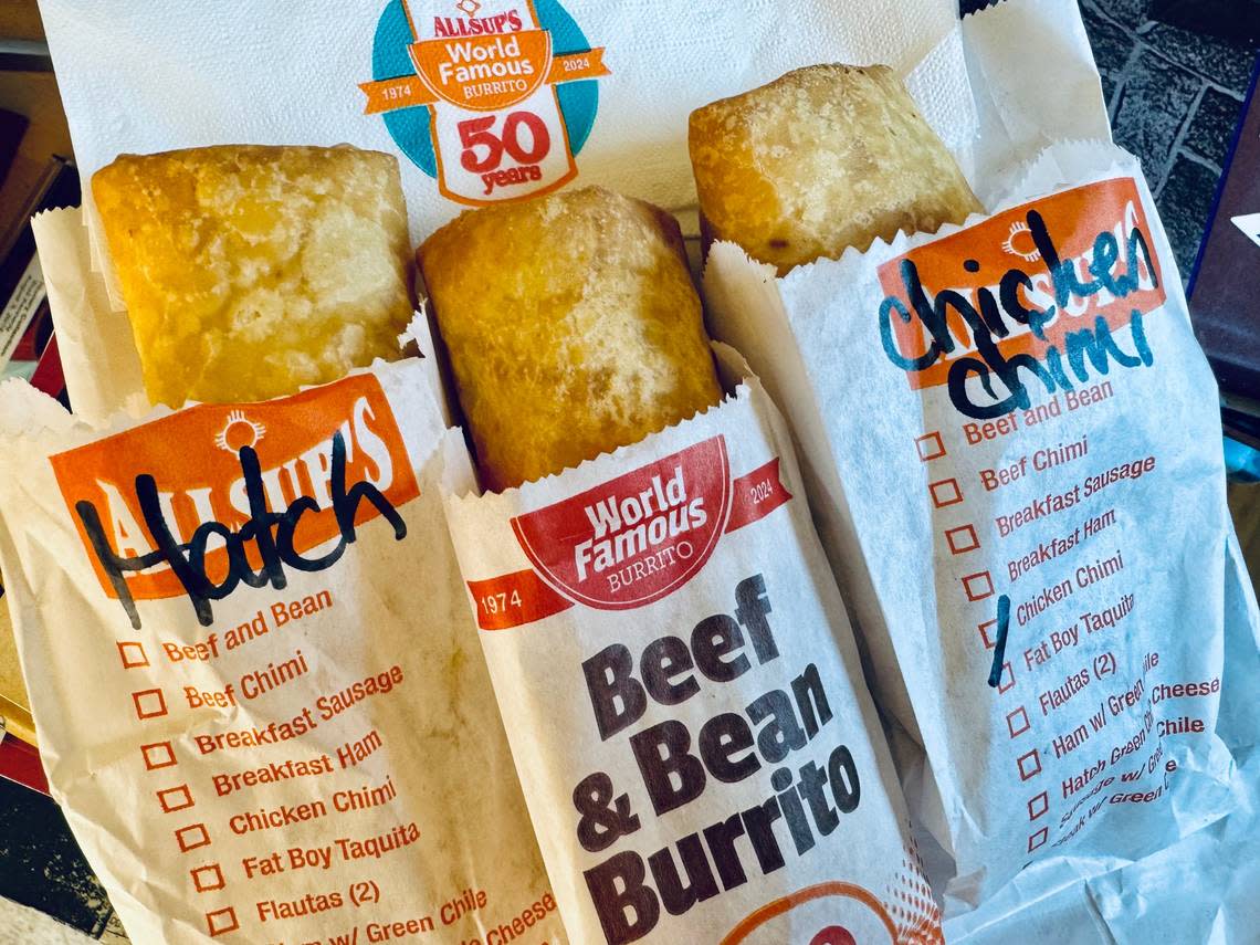 Allsup’s fried burritos and “chimis” (chimichangas) are a West Texas staple.