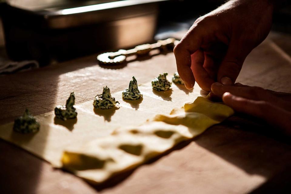 <p>Altrospazio/Courtesy of American Academy in Rome</p> Preparing ravioli at the Rome Sustainable Food Project.