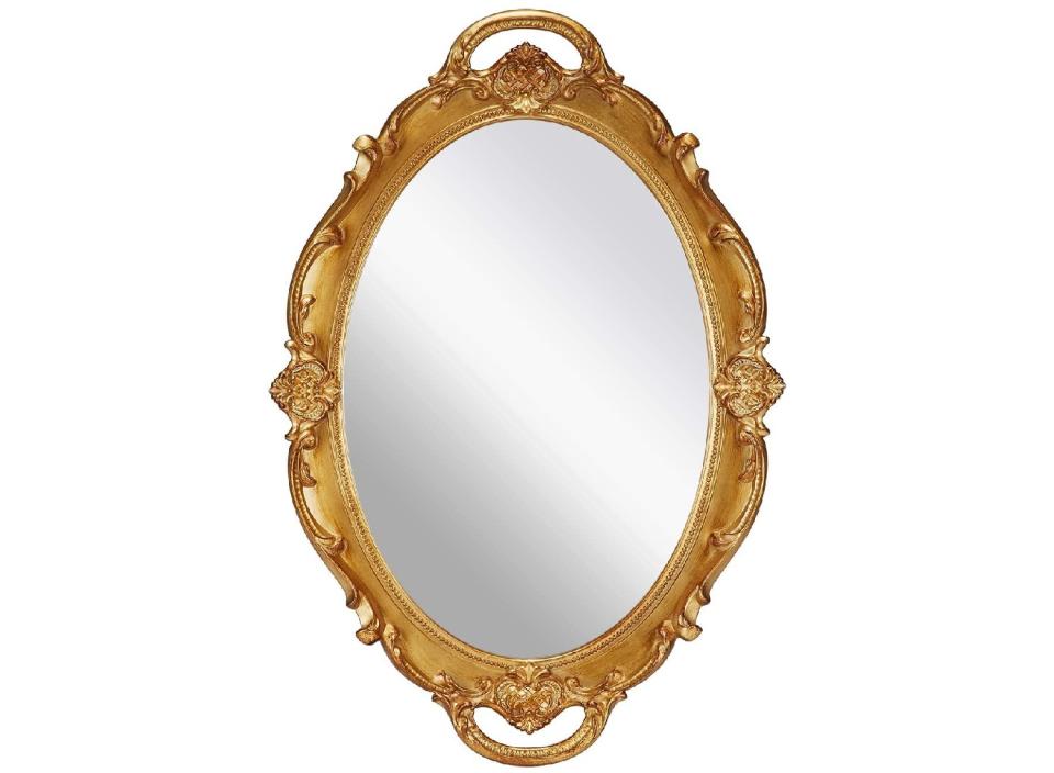 From the pages of a fairy-tale or castle comes this wall mirror or glass tray. (Source: Amazon)