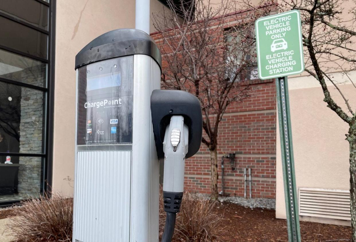 An electric vehicle charging station in Concord.