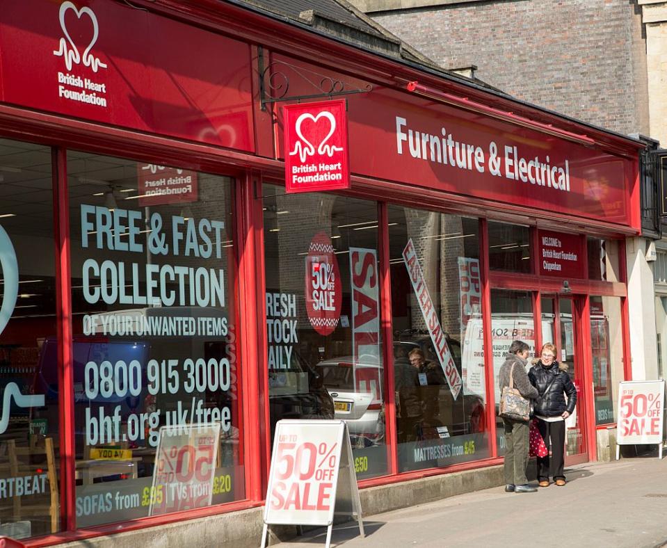 British Heart Foundation offers free collection for unwanted goods. (Getty)