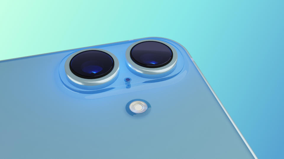 iPhone 16 renders showcasing vertical camera order in blue, based on leaked schematics and information.