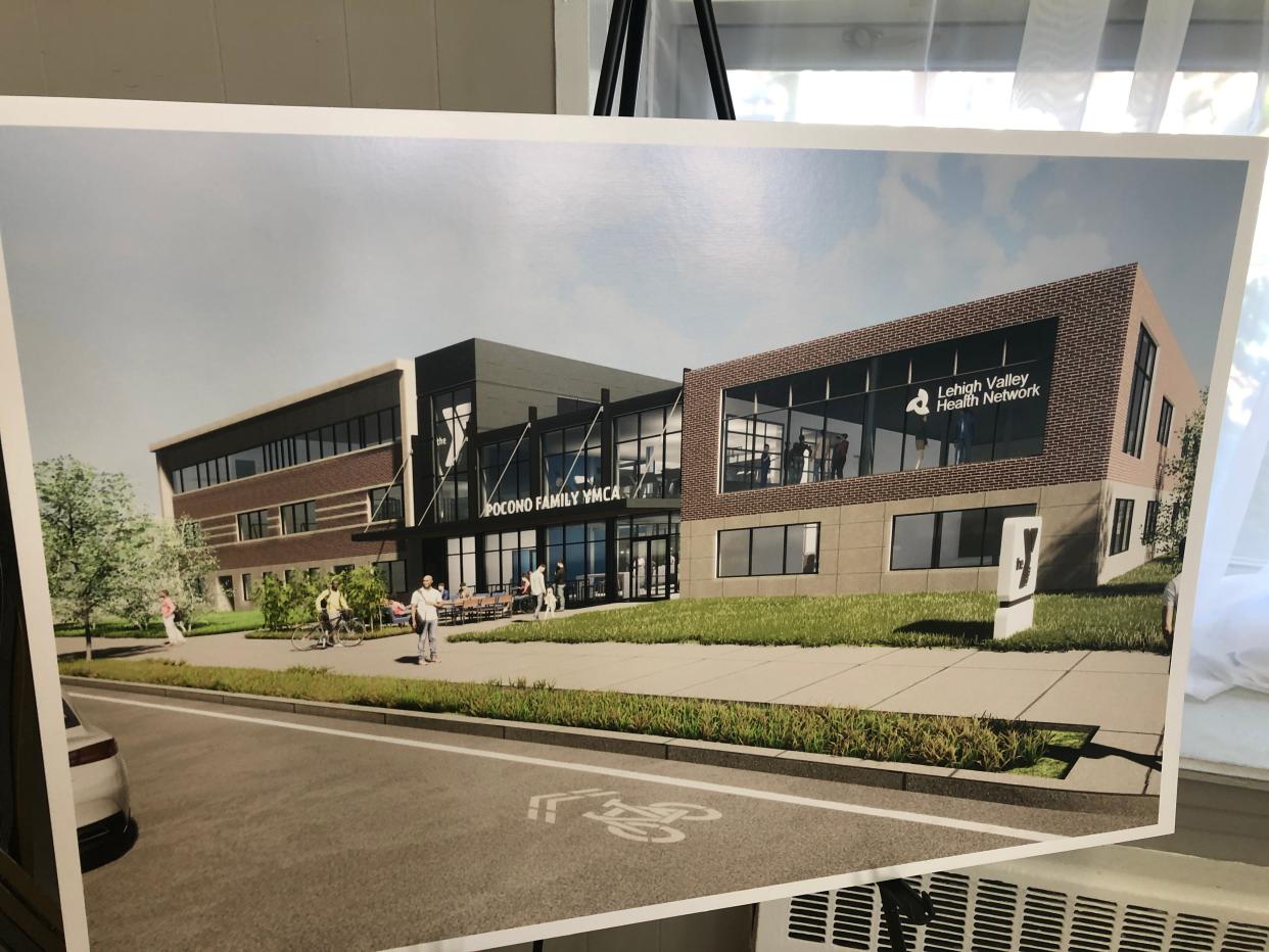 A rendering of planned expansion of the Pocono Family YMCA, where Lehigh Valley Health Network will start offering services.