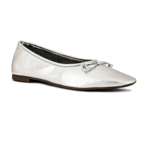 silver ballet flats