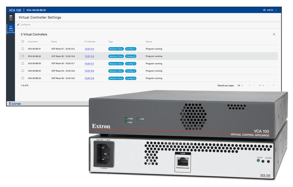 The Extron Virtual Control Appliance.