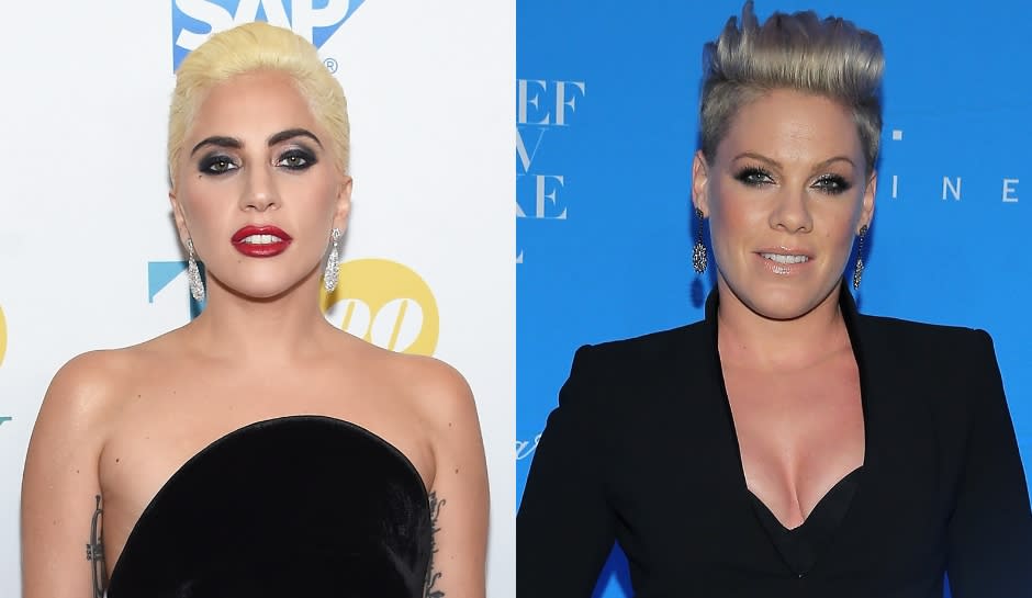 Lady Gaga is being accused of seeking inspiration from Pink during her Super Bowl show