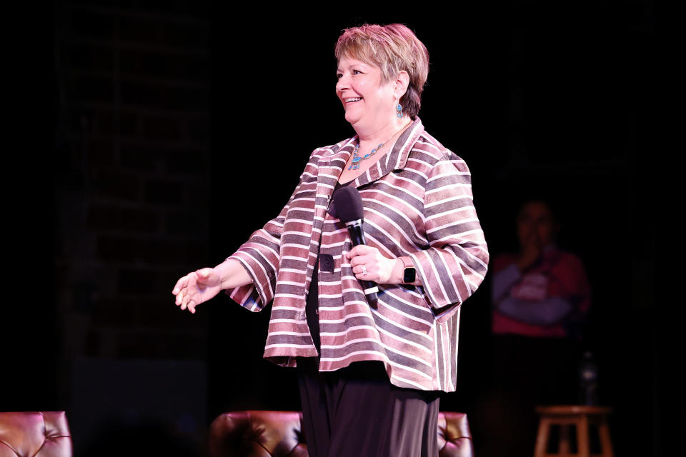 File: Judge Janet Protasiewicz onstage during the live taping of 