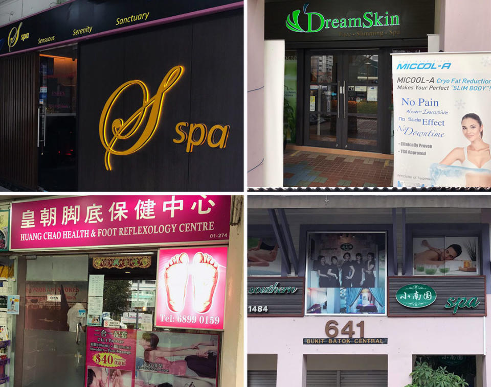 Massage parlours seen in Bukit Batok Central and West. (PHOTOS: Nigel Chin / Yahoo News Singapore)