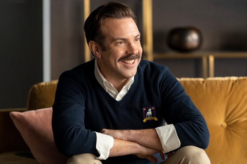 Jason Sudeikis as Ted Lasso on season two, episode one of "Ted Lasso."