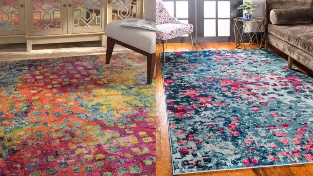 All eyes will be on this bright rug.