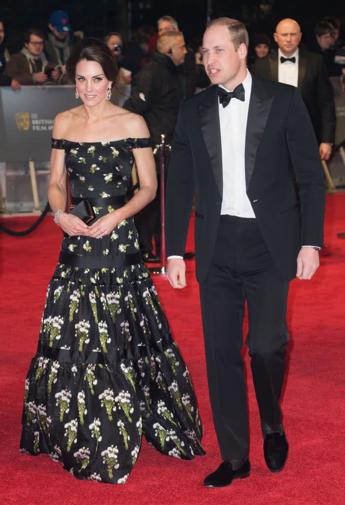 <p>She was easily one of the best-dressed on the BAFTAs red carpet in this $13,400 bespoke Alexander McQueen gown and clutch. </p>
