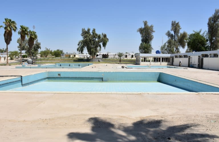 An empty swimming pool at the former Lake Habbaniyah Tourism City, August 22, 2018