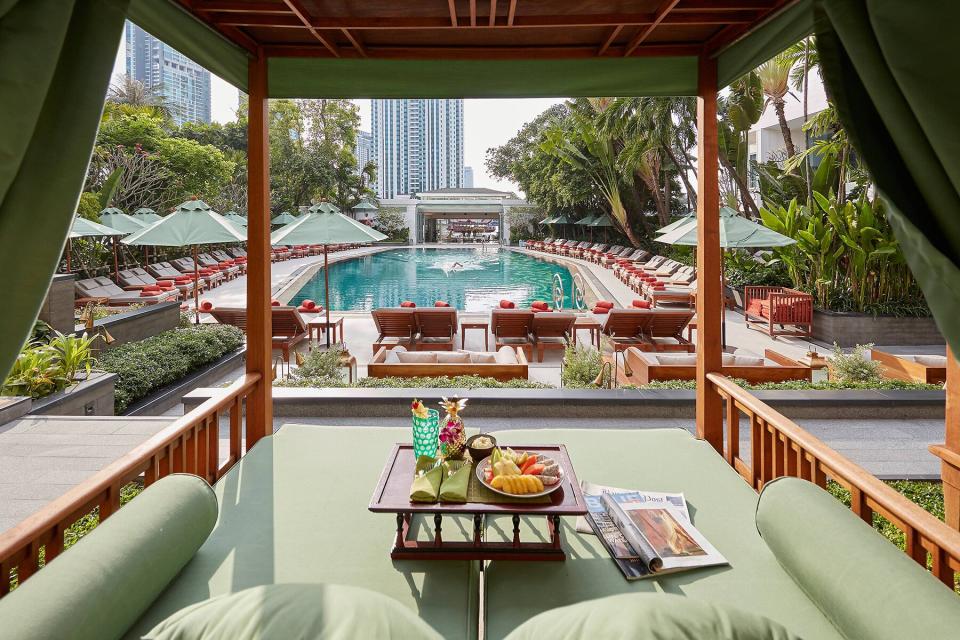 View of the pool at Mandarin Oriental, Bangkok