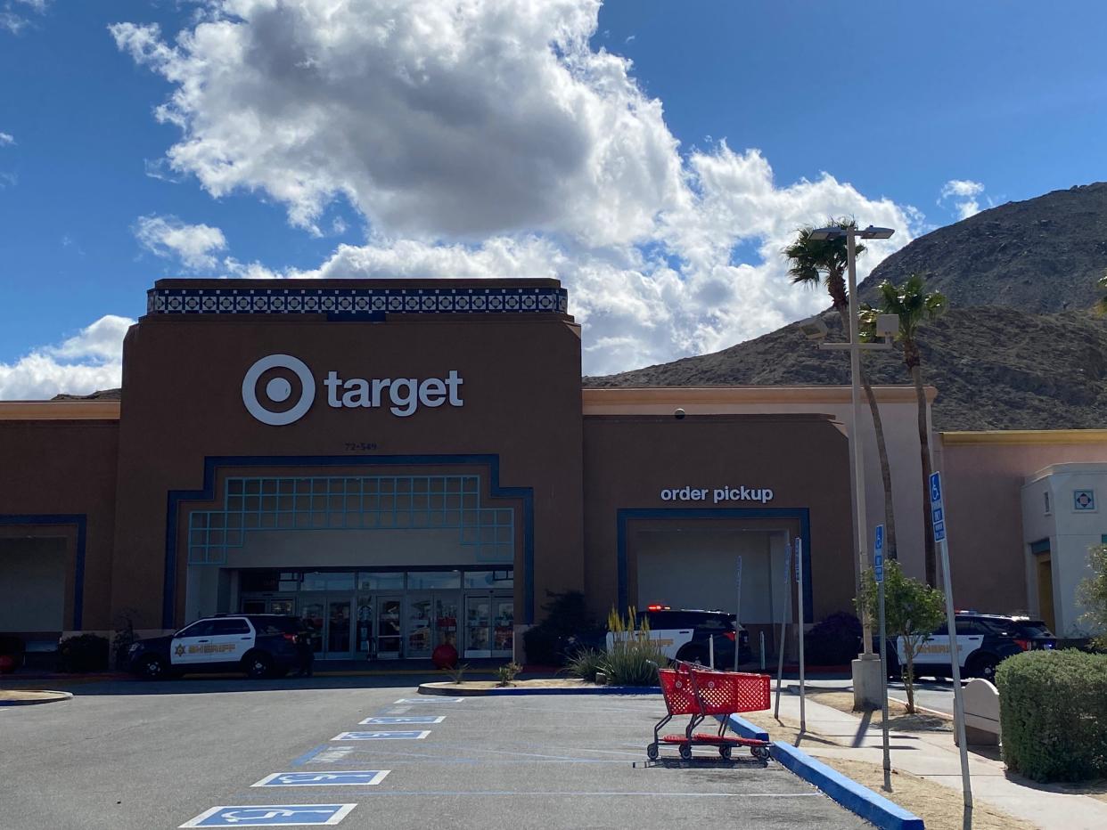 Multiple squad cars from the Riverside County Sheriff's Department were seen outside Target in Palm Desert the afternoon of Thursday, March 23.