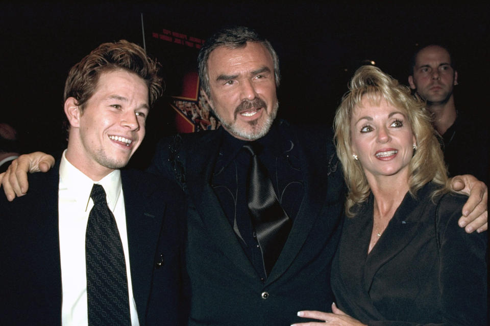 UNITED STATES - OCTOBER 08:  Mark Wahlberg, Burt Reynolds and Pam Seals (l.-r.) attending premiere of 