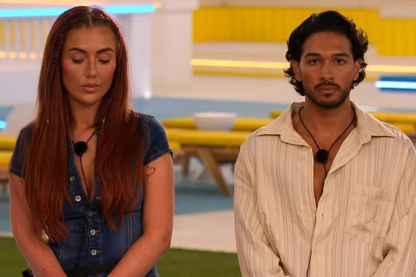 Munveer and Patsy on Love Island