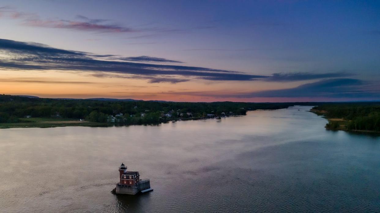 a boat on a river