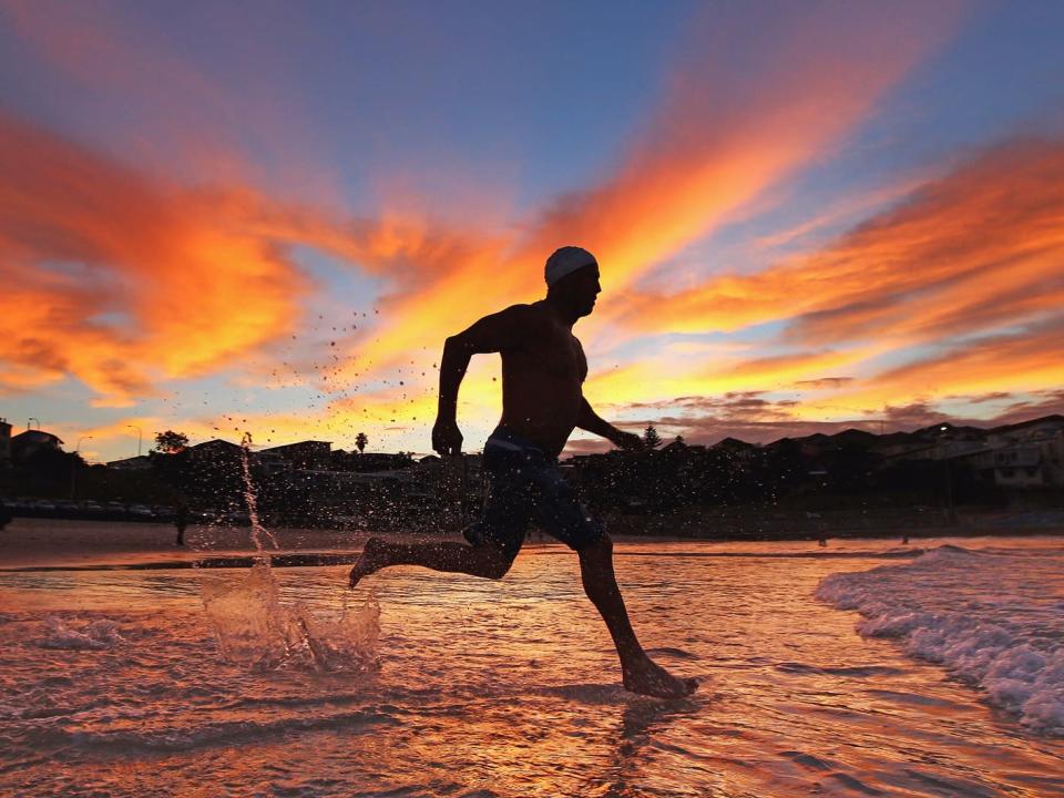 runner at sunrise