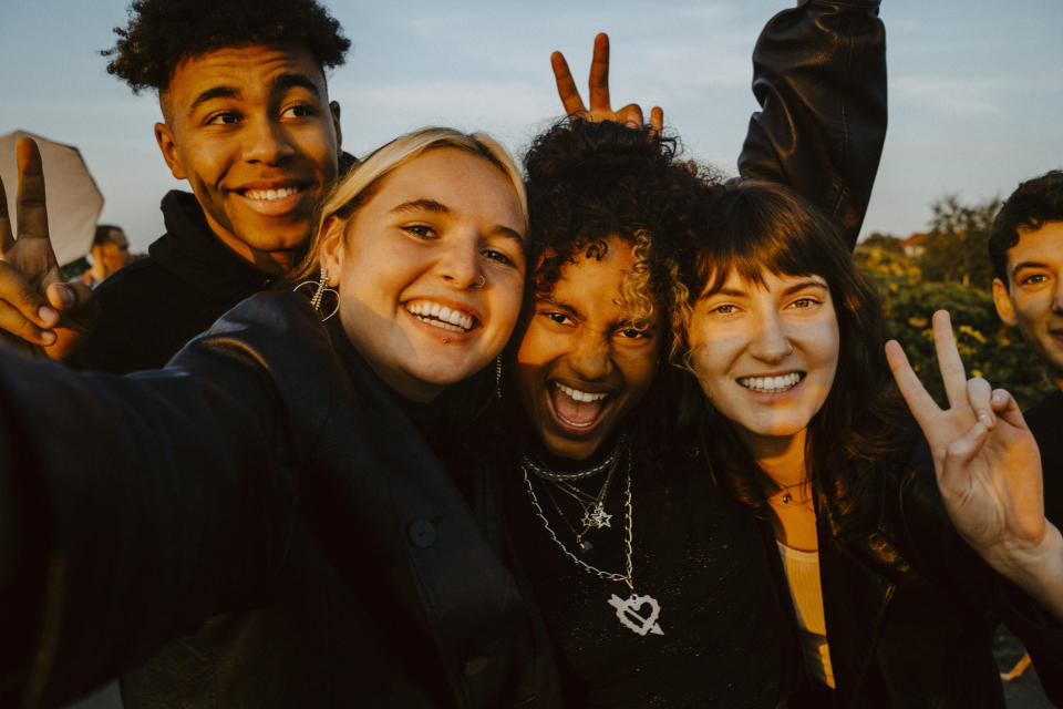 A group of friends taking a photo