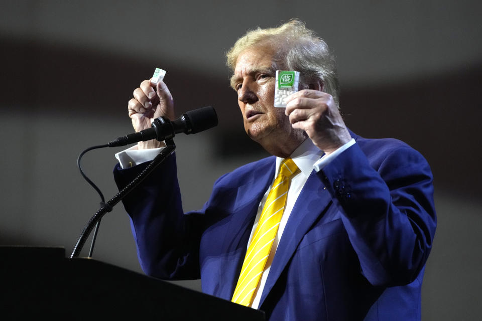 Republican presidential candidate, former President Donald Trump speaks at a campaign rally, Thursday, June 6, 2024, in Phoenix. (AP Photo/Rick Scuteri)