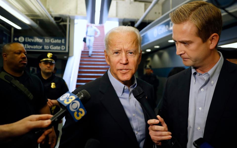 Joe Biden arrives at the Wilmington train station in Wilmington, Delaware in 2019 - AP