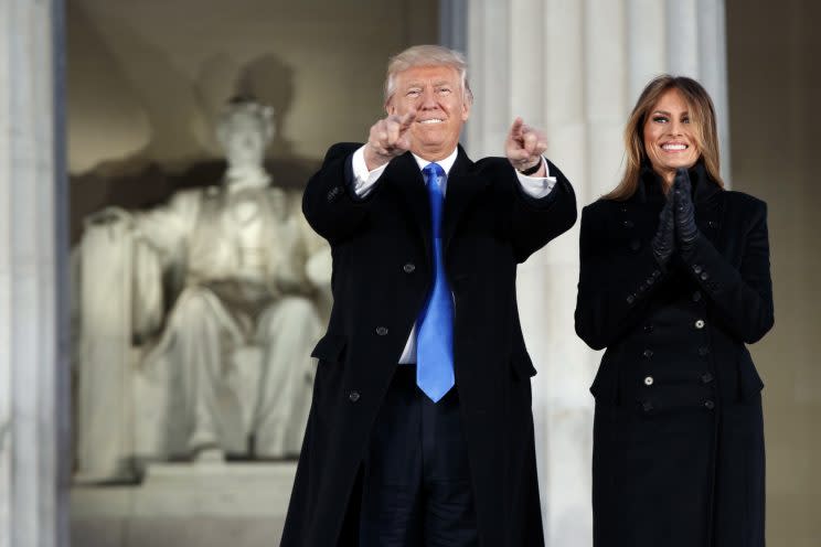Donald Trump und seine Frau Melania am Donnerstag vor dem Lincoln Memorial in Washington DC.