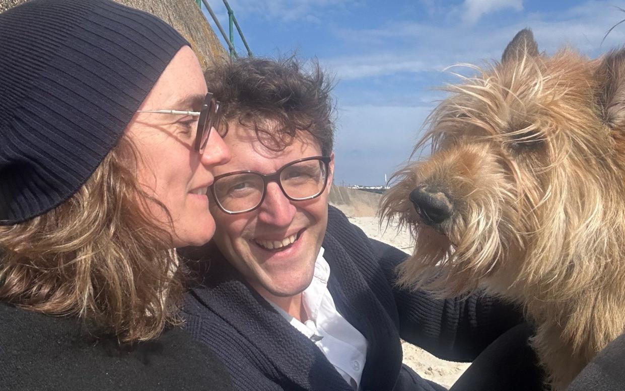 Aurelie and Simon Boas with their dog Pippin