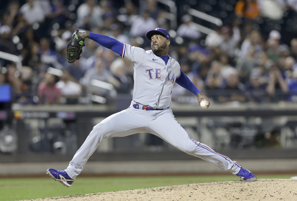 Aroldis Chapman對大都會投出再見觸身，也讓遊騎兵跌到美西第三位置。（Photo by Jim McIsaac/Getty Images）