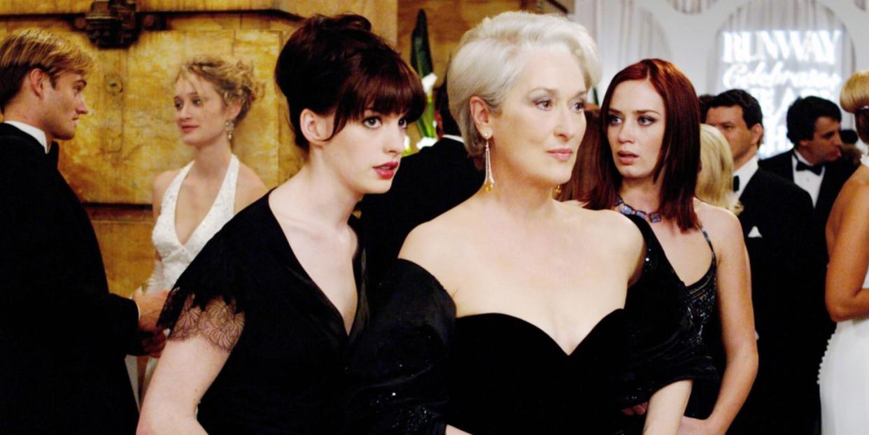 the devil wears prada's anne hathaway, meryl streep and emily blunt