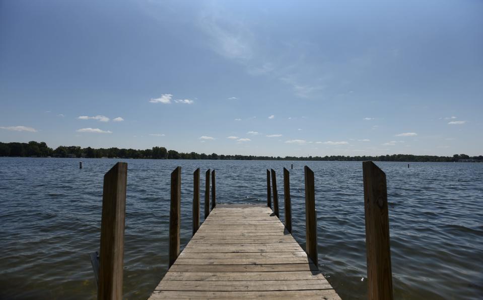 A view looking southwest from the boat launch at Lake Lansing Park North on Wednesday, Aug. 16, 2023.