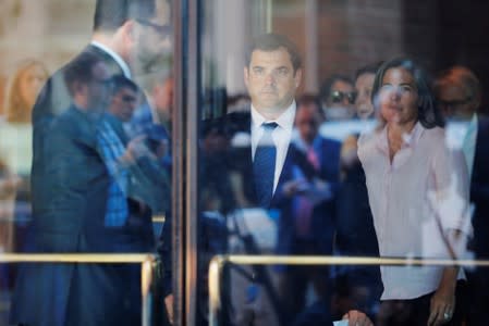 John Vandemoer, Stanford University's former head sailing coach, leaves the federal courthouse after being sentenced in Boston