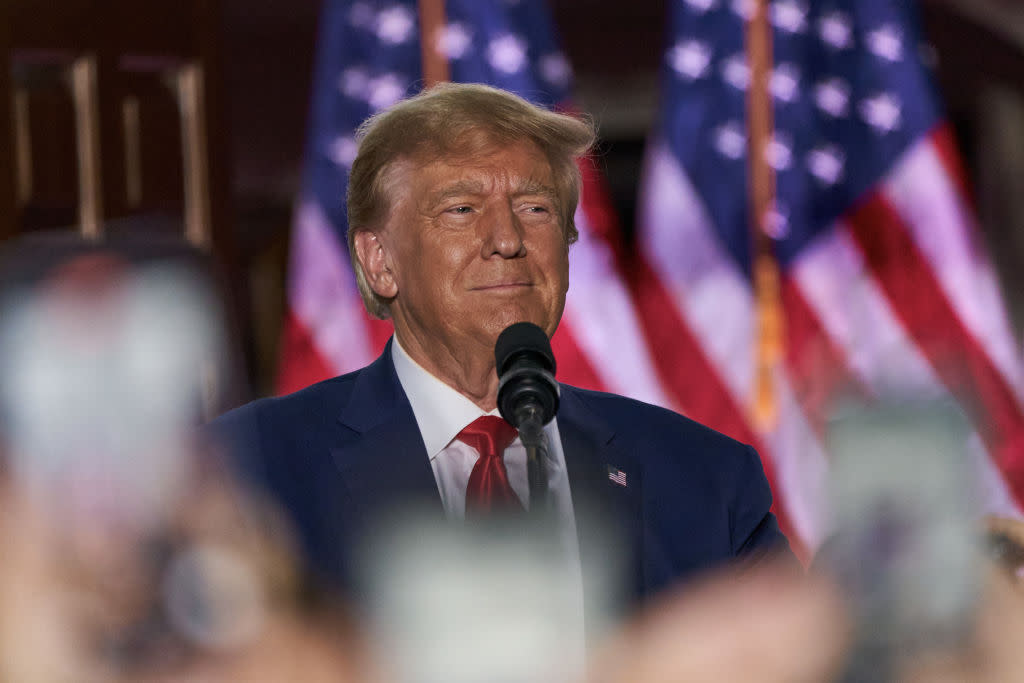 Former President Donald Trump Speaks At Trump National Golf Club Bedminster