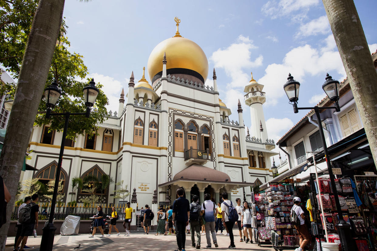 The iconic Sultan Mosque in Kampong Glam was completed in 1932 and gazetted as a national monument in 1975. About half of Muslims and Christians said religious groups should be able to spread their religious teachings in public, according to a survey published in an Institute of Policy Studies (IPS) working paper. (Yahoo News Singapore file photo)