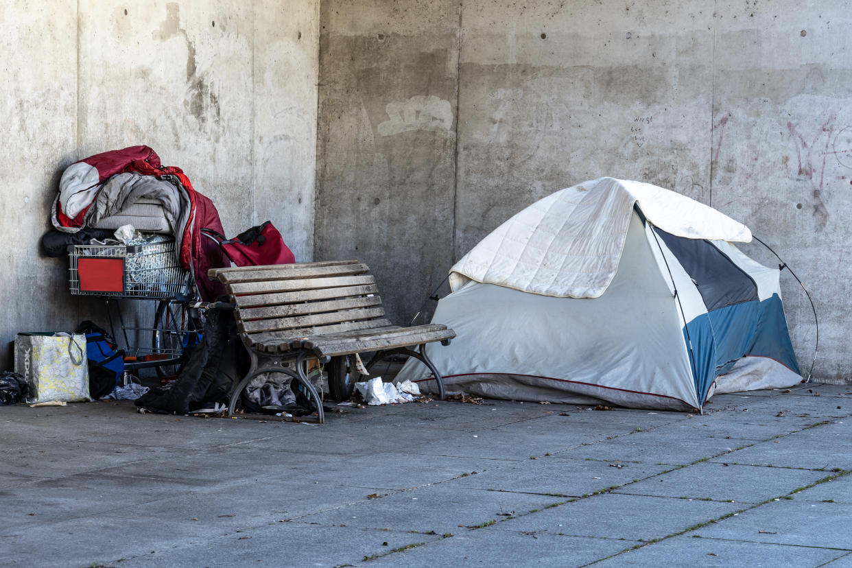 Homeless camp in Berlin, next to government district