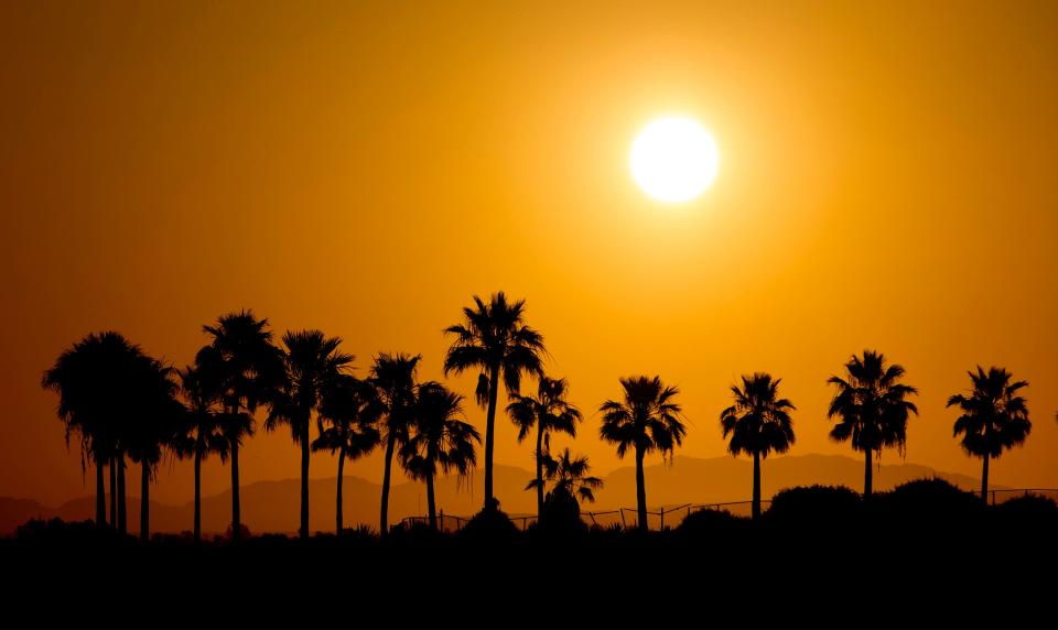 The sun rises near Sandy Beach in Puerto Penasco, Mexico. 