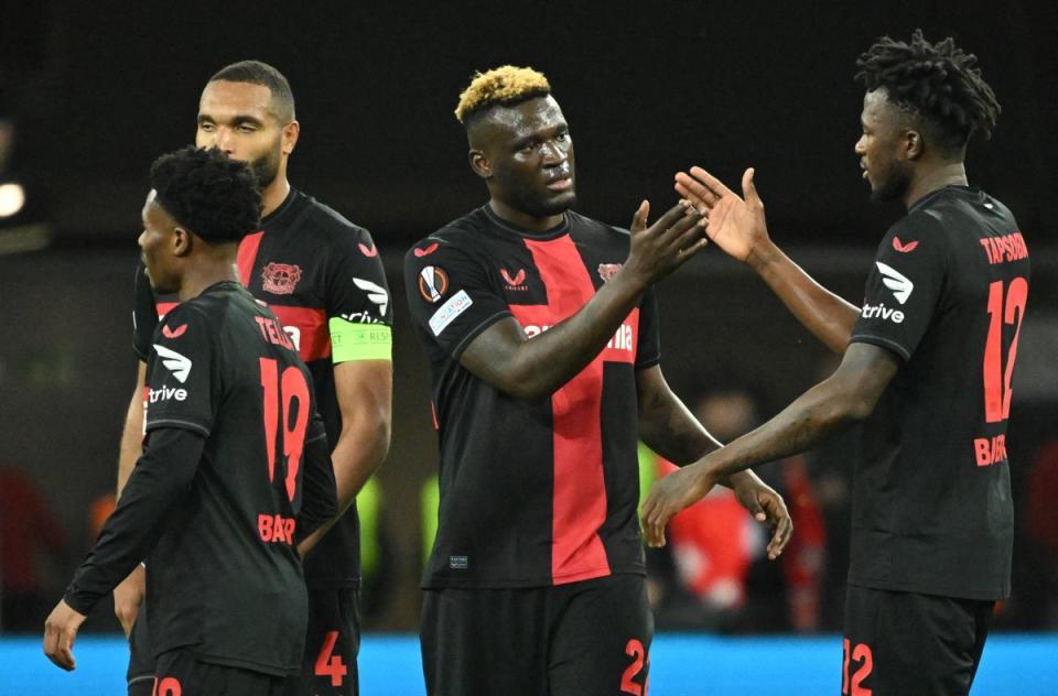 Bayer Leverkusen are hoping to secure the Europa League as they take on Atalanta  (AFP via Getty Images)