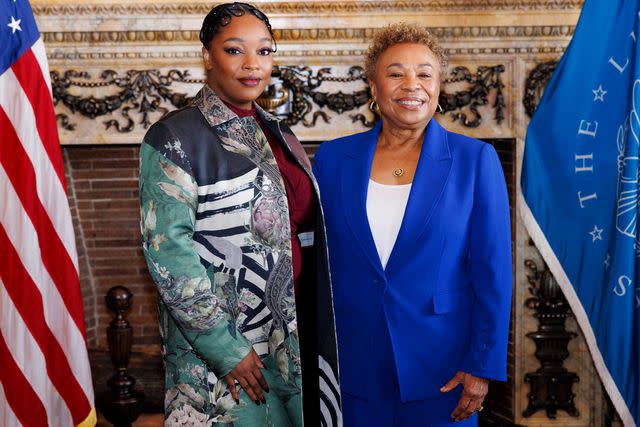 <p>Shawn Miller/Courtesy of the Library of Congress</p> Christina Jackson with Rep. Barbara Lee in 2024.