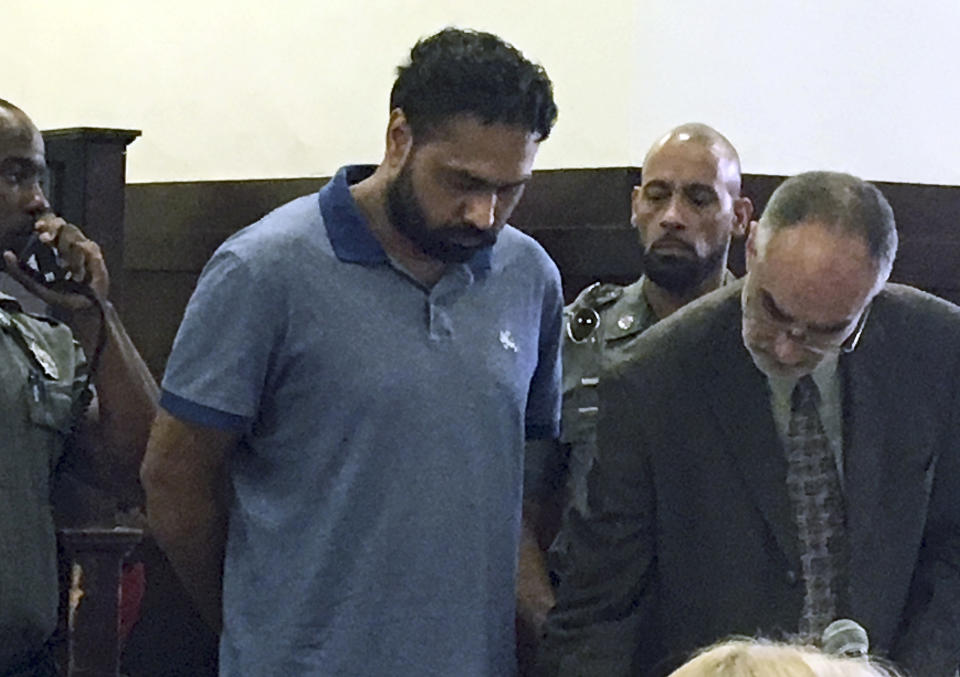 FILE - In this July 2, 2019 file photo Gurpreet Singh is arraigned in Superior Court in New Haven, Conn., in connection to the deaths of four people in West Chester, Ohio in April. Singh waived extradition to Ohio and did not enter a plea. (Mark Zaretsky/New Haven Register via AP, Pool, File)