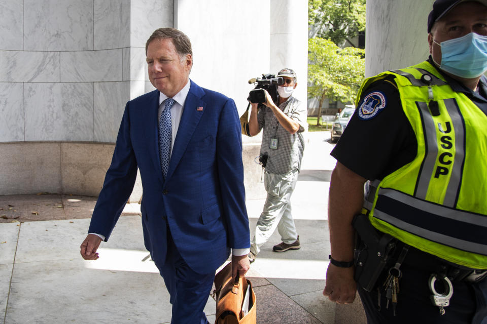 Geoffrey Berman, former federal prosecutor for the Southern District of New York, arrives for a closed door meeting with House Judiciary Committee, Thursday, July 9, 2020, in Washington. (AP Photo/Manuel Balce Ceneta)