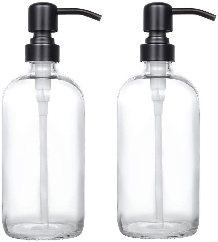 Clear Glass Pint Jar Soap Dispensers