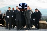 <p>Prince Pavlos and Prince Nikolaos carried the coffin during the service for their father.</p>