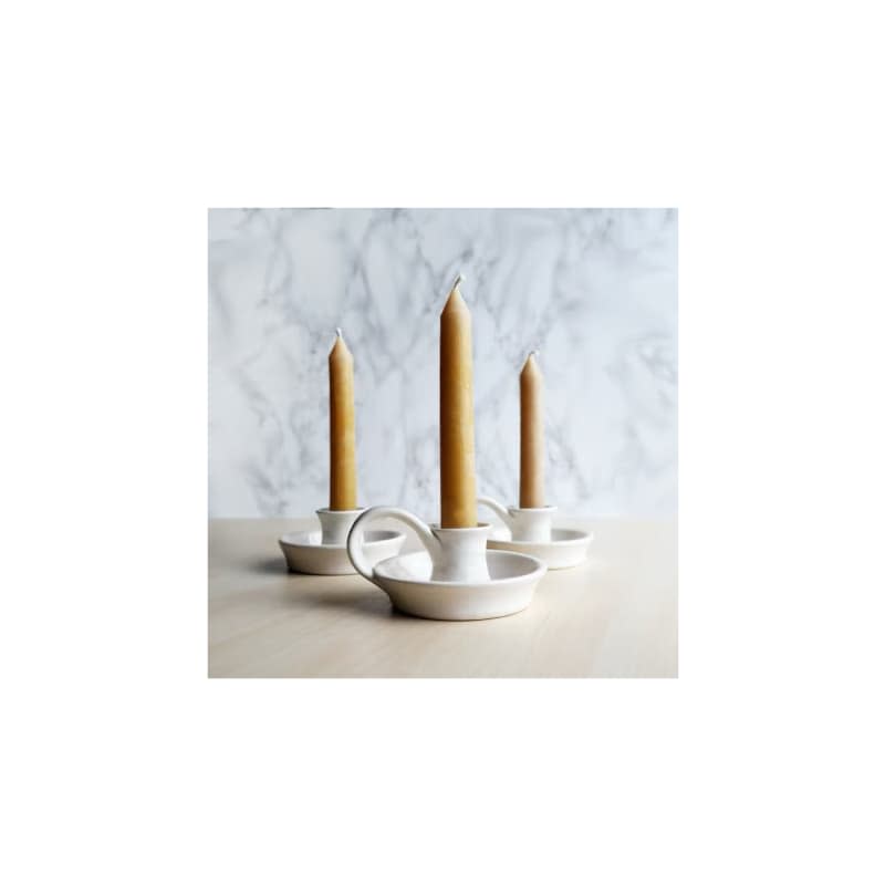 White Taper Candle Holder