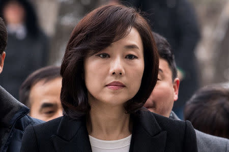 Culture Minister Cho Yoon-sun arrives at the Seoul Central District court in Seoul, South Korea, January 20, 2017. Picture taken on January 20, 2017. Yoo Seung-kwan/News1 via REUTERS