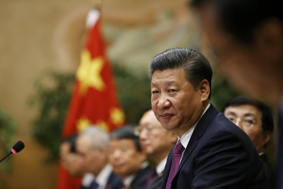 Chinese President Xi Jinping attends a meeting at the United Nations European headquarters in January 2017. (Photo: DENIS BALIBOUSE via Getty Images)